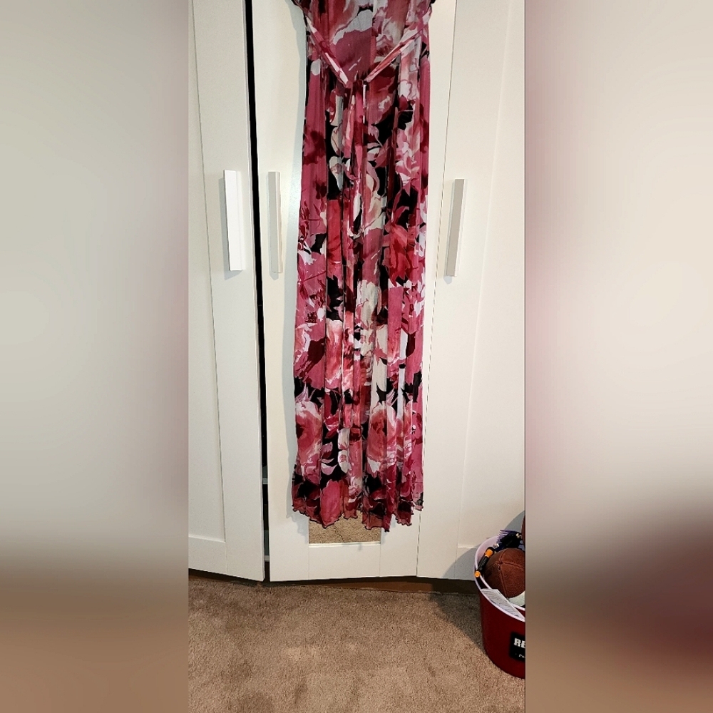 Connected Apparel Pink Floral Dress
